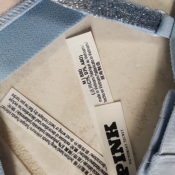 ❄️💙 VICTORIA'S SECRET PINK Wink PUSH-UP Triangle BRALETTE WONDERLAND 💙❄️ - Picture 10 of 11